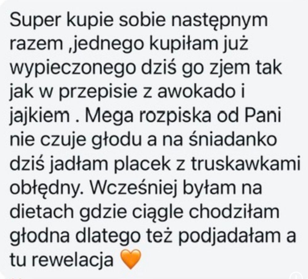 Opinia klientki o jadłospisie