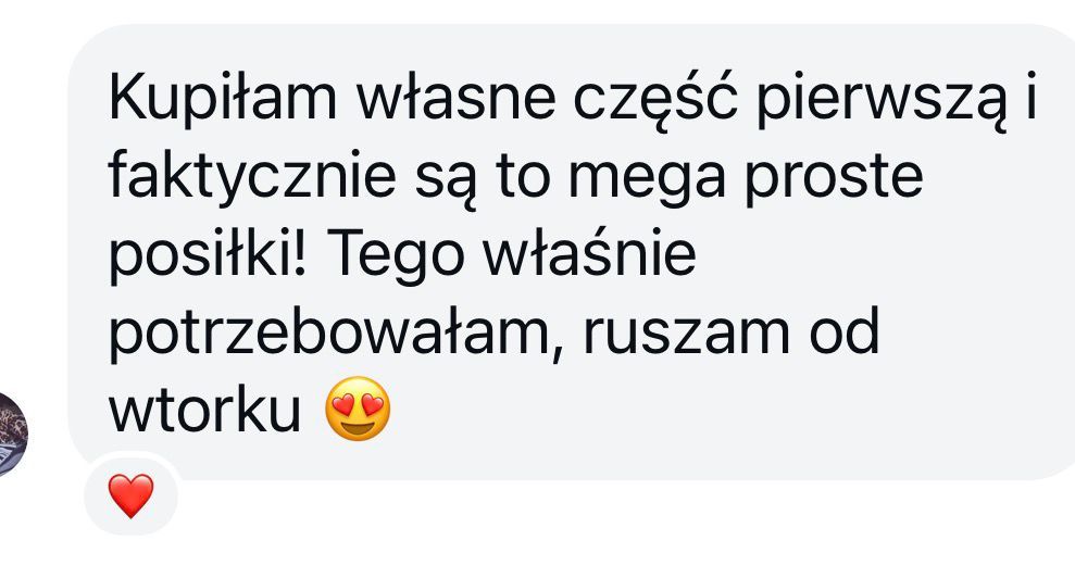 Opinia klientki o jadłospisie